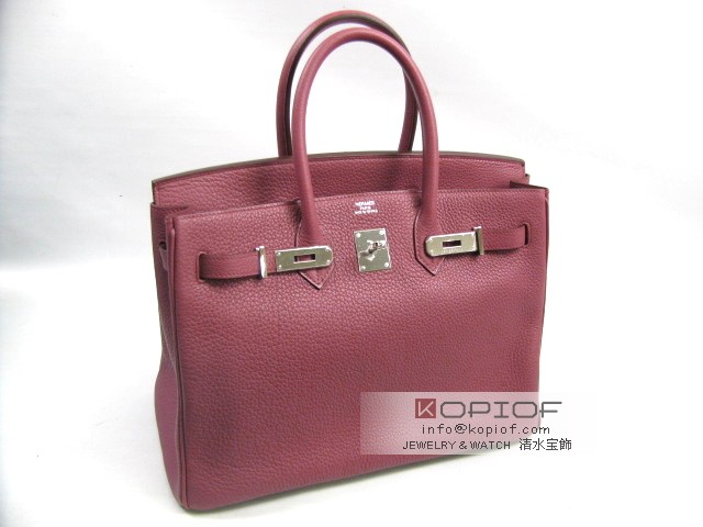 エルメス バーキン35 トリヨンクレマンス ボアトローズ(シルバー金具) her454